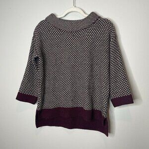 Sfera Boatneck Maroon Knit Sweater Size EUR M